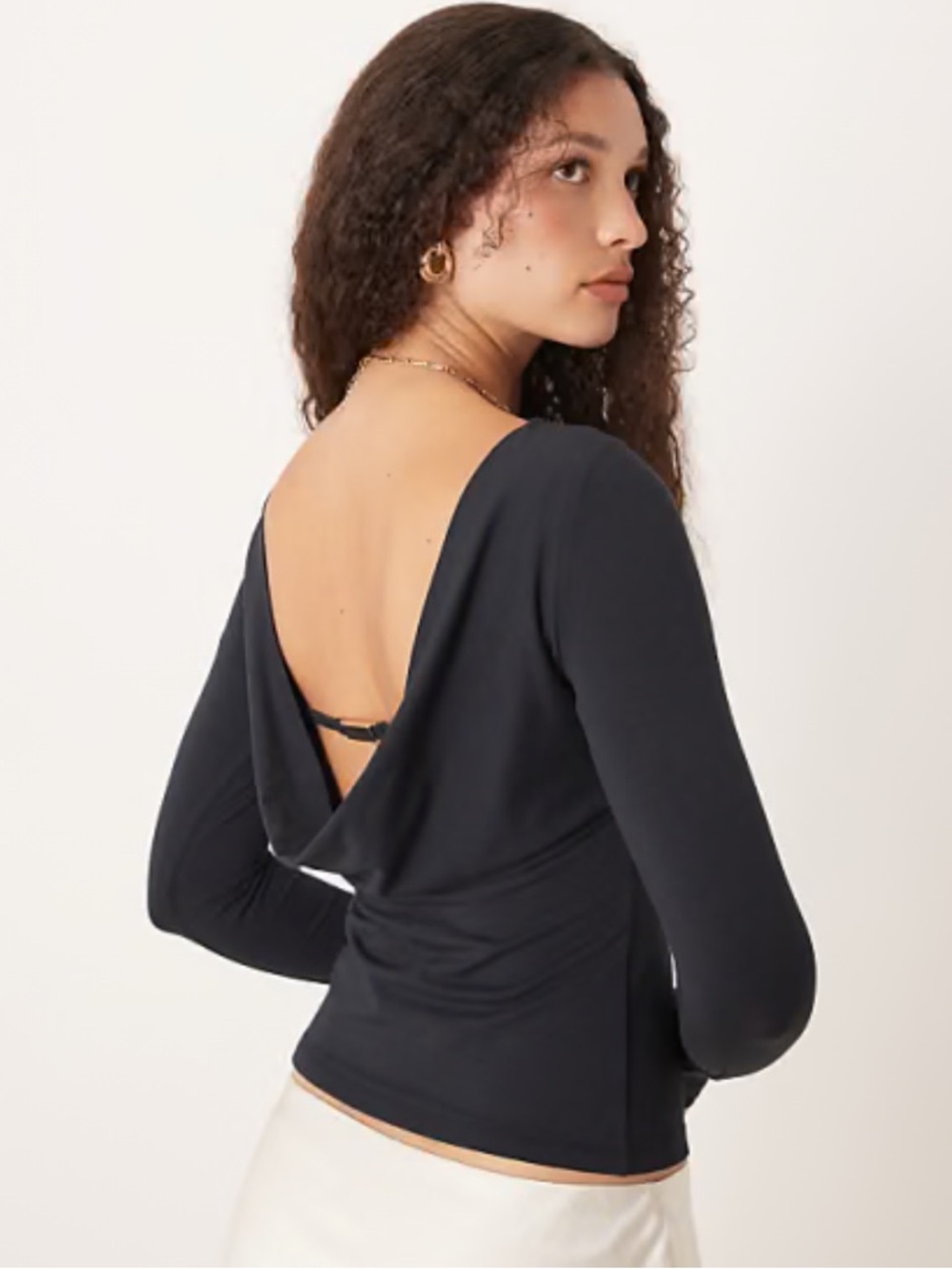 Abercrombie & Fitch Black Backless Long Sleeve Top